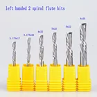 2 шт. SHK 3,175 мм 4 мм 5 мм 6 мм AAA леворукие 2 спиральные флейты, нижняя резка карбидная фреза, леворукий спиральный резак