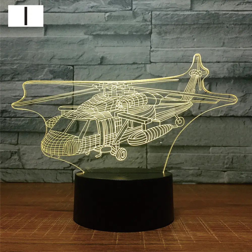 Lumiwell пульт дистанционного управления Воздушный самолет 3D светильник светодиодный Настольный светильник Ночной светильник 7 цветов меняющий настроение лампа 3 AA батарея питание USB лампа