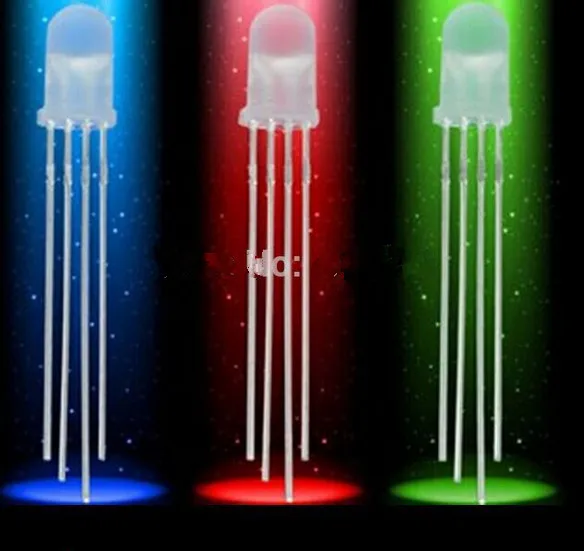 1000pcs 5mm RGB LED Common Cathode Tri-Color Emitting Diodes f5 Diffused |