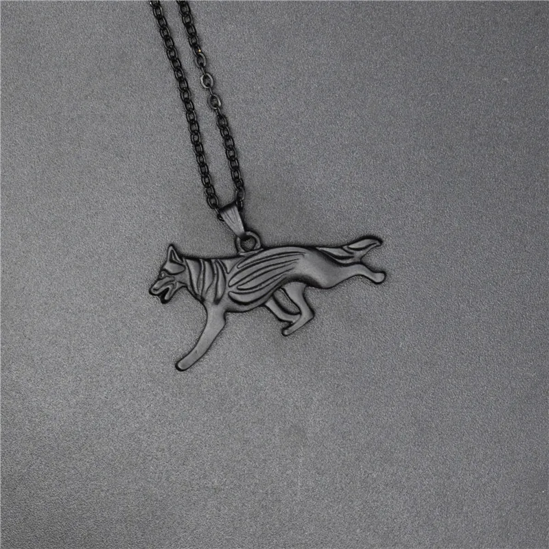 Elfin Trendy German Shepherd Necklaces Gold Color Silver Dog Jewellery Animal Pendant Women Men | Украшения и аксессуары