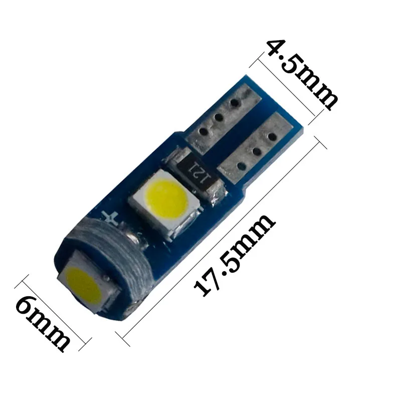 100 шт. автомобисветильник светодиодсветодиодный лампы T5 W3W 58 73 74 286 3 SMD 3030 20 мА |