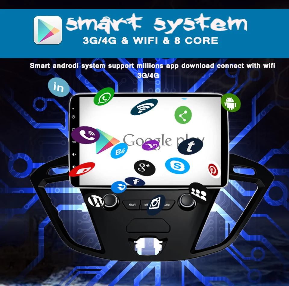8 ядерный Android 9,0 автомобильный DVD для Ford Custom/Tourneo/Transit 150/250/350 HD 2013- Авто Радио Стерео gps Navi " ips система