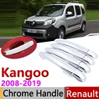 Хромированная крышка дверной ручки для Renault Kangoo II MK2 2008  2019, автомобильные аксессуары, наклейки, комплект отделки 2009 2010 2012 2014 2016