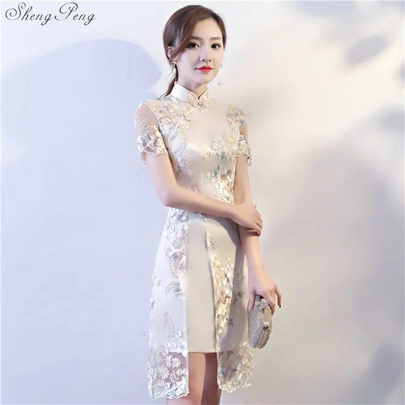 2018 Новое поступление традиционное элегантное белое женское платье с коротким