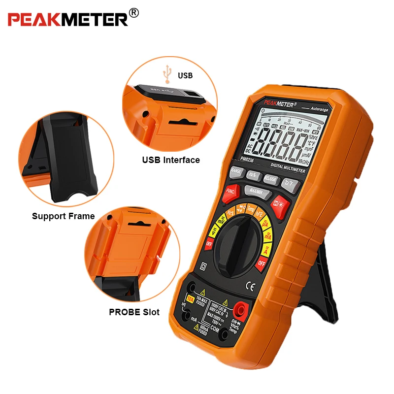 Цифровой мультиметр PEAKMETER pm8244 автоматический ручной диапазон с частотой
