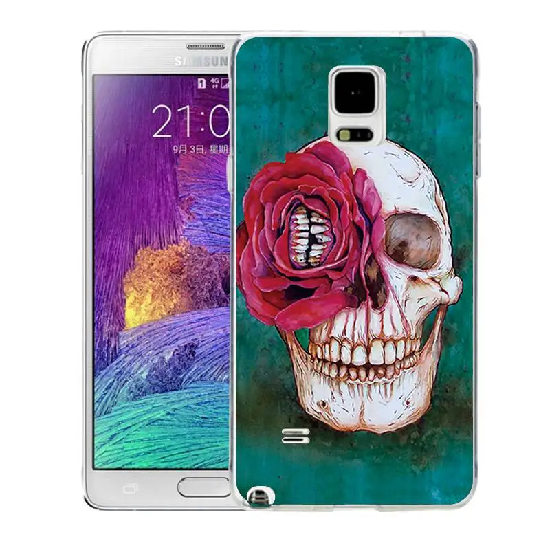 Qmswei ТПУ телефона чехол для Samsung S8 S6 S7 Edge S4 S5 S3 C5 C9 Note3 note4 note5 Мягкий череп прозрачный