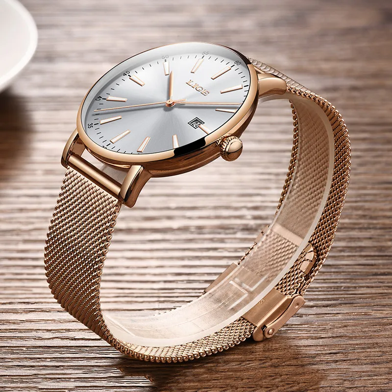 Женские кварцевые часы LIGE повседневные водонепроницаемые от ведущего