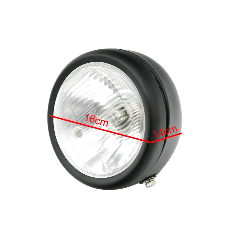 Фара для мотоцикла MoFlyeer черная металлическая ретро галогенная передняя фара 12 В