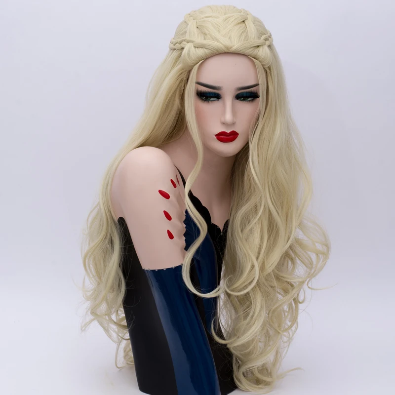 MSI Wigs 2 цвета Длинные серебристо-белые кудрявые парики Косплей Синтетический блонд Плетеный парик для женщин натуральный коса волосы термостойкие