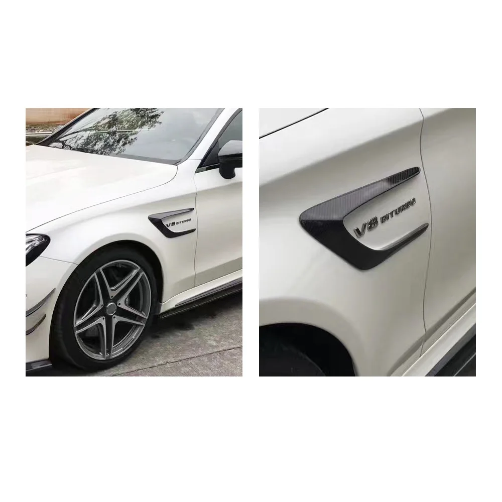2 шт. автомобильные накладки из углеродного волокна для Mercedes Benz W205 C63 AMG|fender scoop|car
