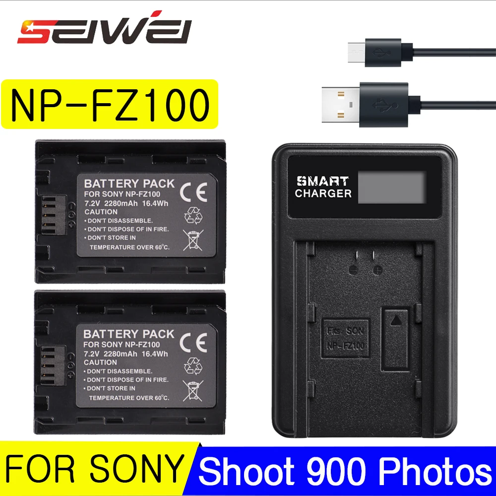 2280 мА/ч, NP-FZ100 NP FZ100 цифровой Камера Батарея+ USB Зарядное устройство для sony Альфа A9 ILCE-7M3 ILCE-9 BC-QZ1 A7R III 7RM3 батареи