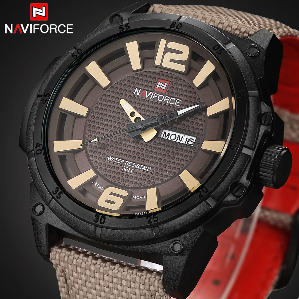 Новинка 2017 роскошные брендовые NAVIFORCE мужские спортивные часы кварцевые