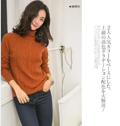 Women Sweaters Cashmere and Wool Knitting Pullovers Winter New Arrival Thick Turtleneck Jumpers Woman Woolen Standard Cloth - Цвет: as picture