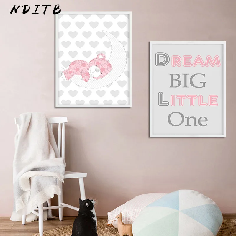 Настенная картина Dream Big Baby для детской комнаты рисование на холсте Мультяшные