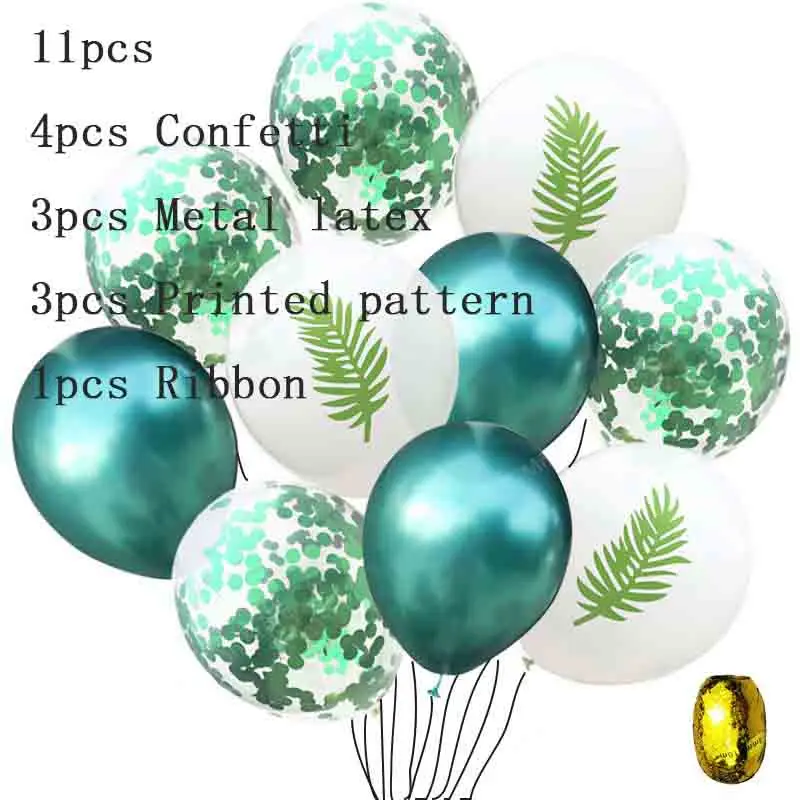 Воздушные шары с листьями воздушные зеленые вечерние в джунглях летние