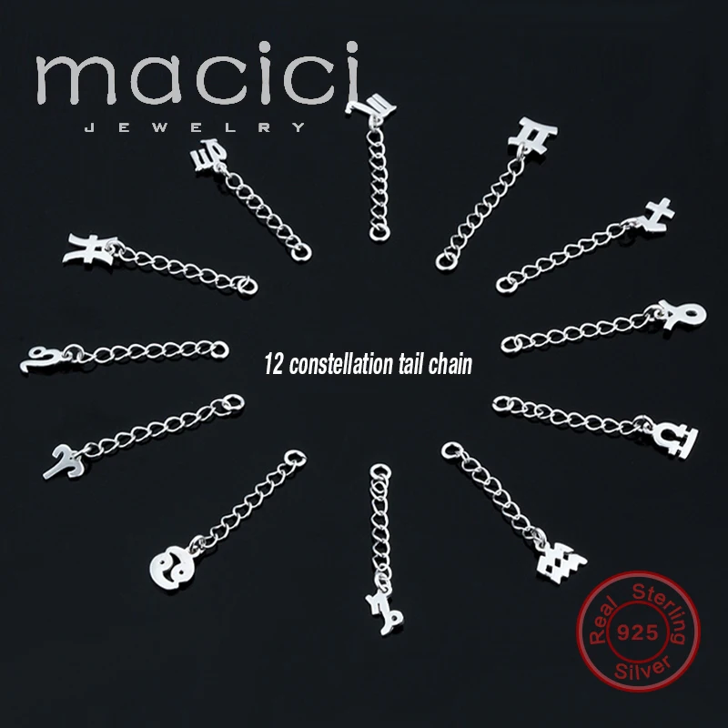 Подлинная Серебро 925 Extender Цепи кисточкой Талисманы цепи ожерелье хвосты разъем 12