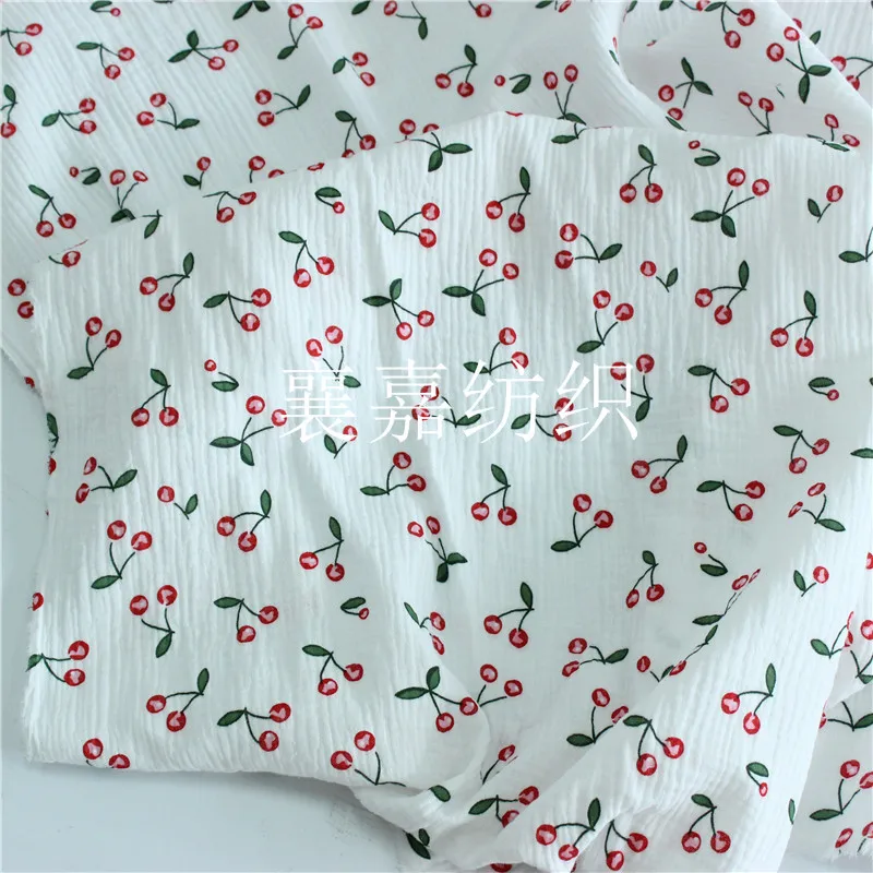 Хлопчатобумажно льняной креп двойной марлевые вишневые пижамы ткань moonwear|Ткань|