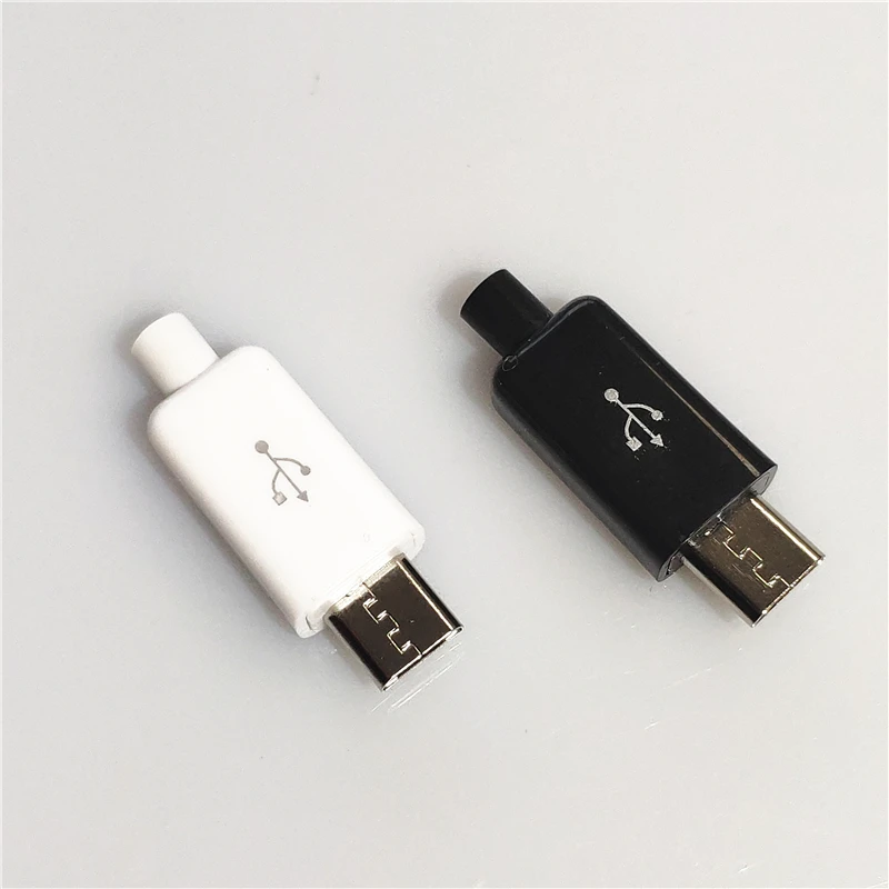 10 шт./лот YT2153B Micro USB 4Pin штекер разъема Черный/Белый Сварочные данные OTG интерфейс линии DIY кабель для передачи данных Аксессуары