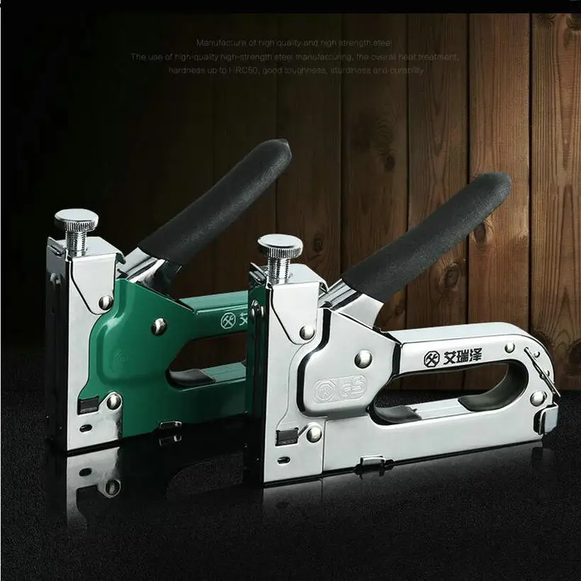 HQ Nail руководство для степлера Gun-use Heavy-Duty Gun + 1000 скоб зажимной держатель ногтей (3