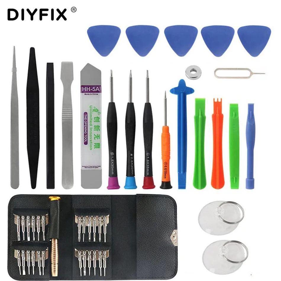 

DIYFIX Smart Phone Screen Opening Repair Tool Kit For iPhone Samsung Xiaomi Toys Tablet PC Screwdriver Kit Disassemble Tool Set