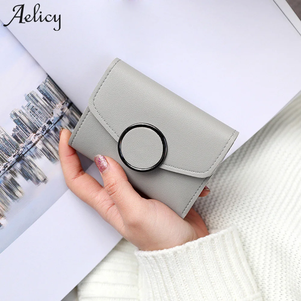 Aelicy роскошный женский маленький кошелек короткий однотонный клатч из