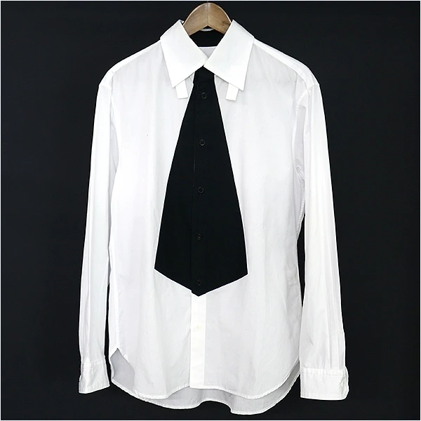 XS-5XL ! New 2018 Men's clothing Fashion Model catwalk Splicing black white contrast color Shirt plus size Stage Singer costumes