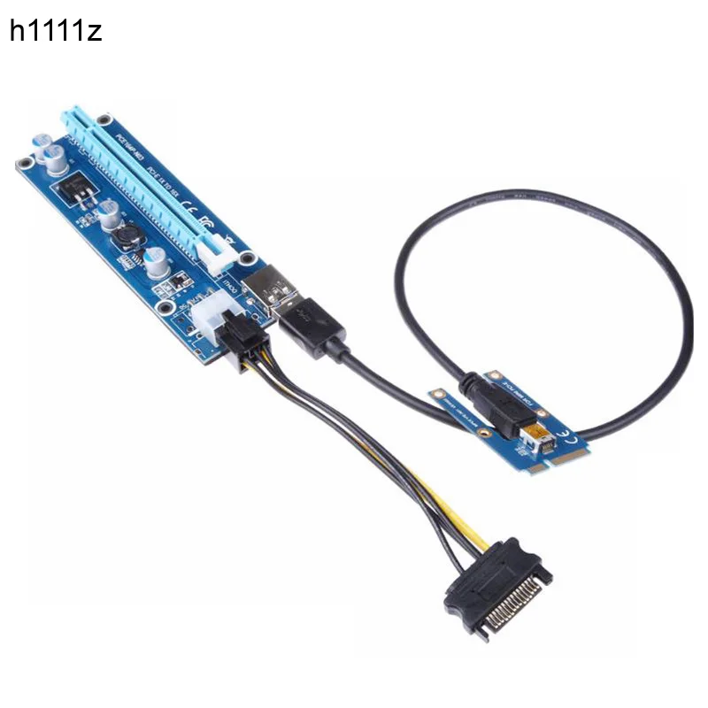 60 см USB 3 0 Mini PCI E к PCIe Express 1x до 16x расширитель Райзер адаптер карты SATA 6 контактный