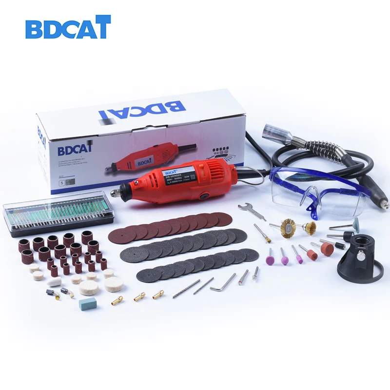 Bdcat 180 Вт Электрический Dremel гравер переменная скорость роторный шлифовальный инструмент Мини дрель с 140 шт. аксессуары для электроинструментов