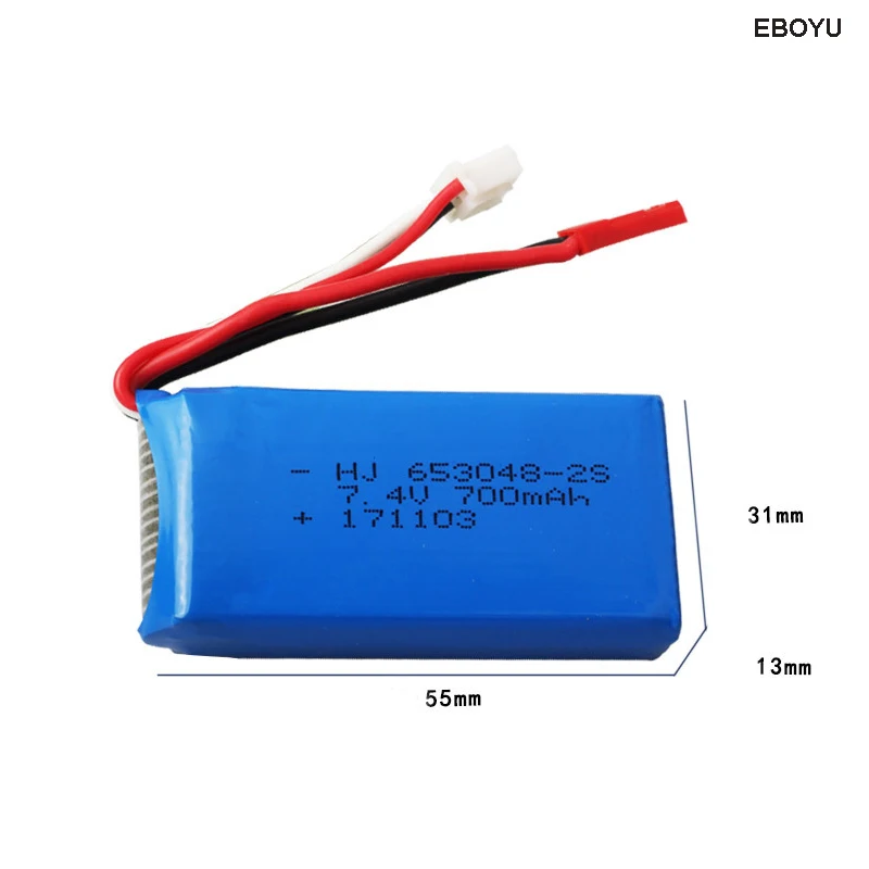 EBOYU 7 4 V 700mAh Сменный литий полимерный аккумулятор для Syma F1 Feilun FT007 FX059 FX176 RC лодка