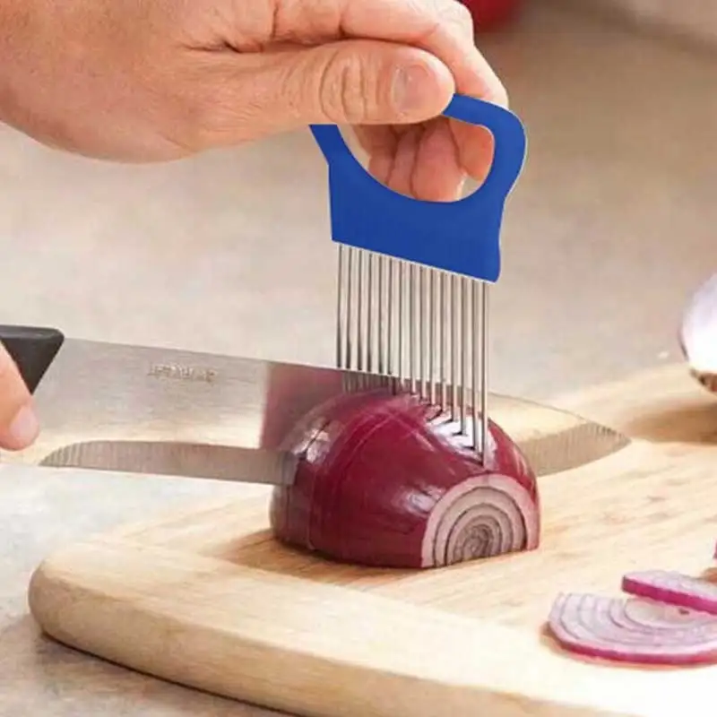 Кухонный держатель для лука вилка из нержавеющей стали томатов|tomato cutter|vegetable