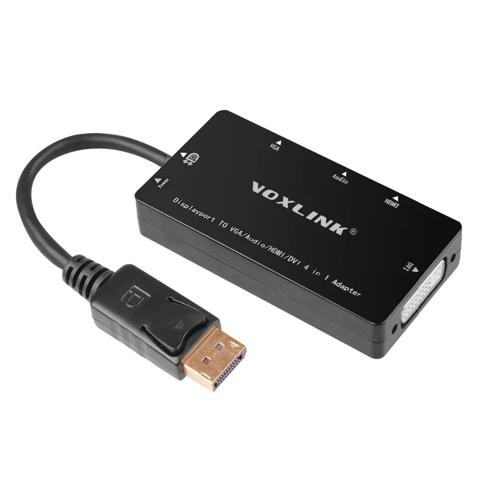 Voxlink1080p Дисплей Порты и разъёмы DP TO VGA/Aduio/HDMI/DVI конвертер Кабель-адаптер 4 в 1 разъем