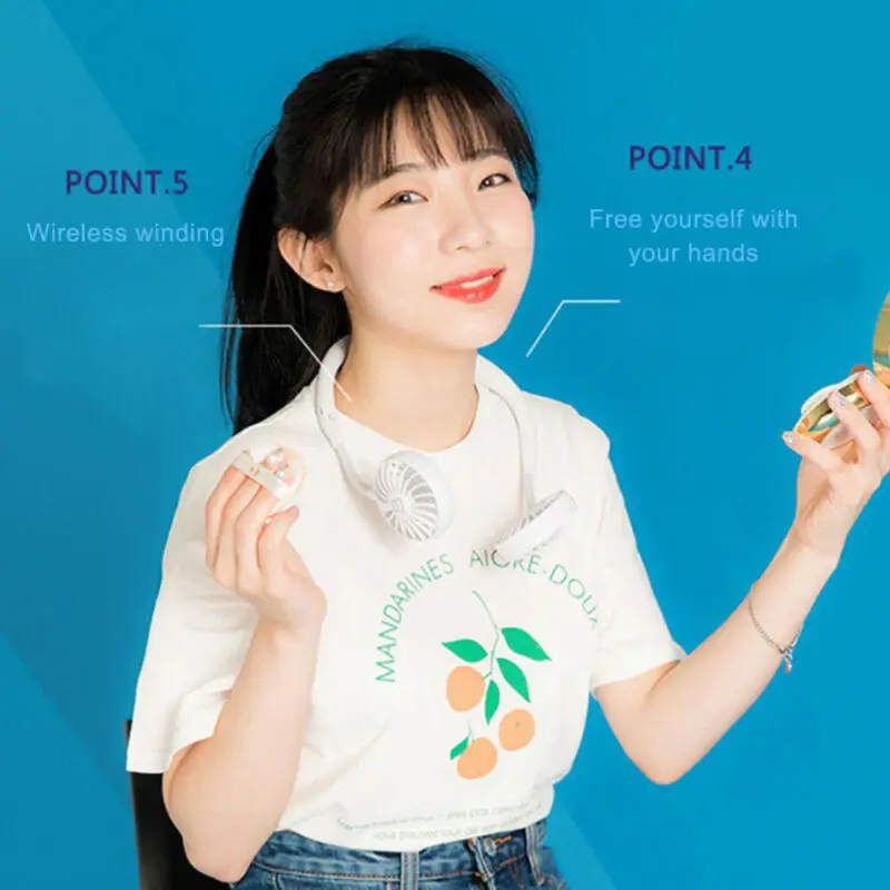 Портативный USB вентилятор с шейным ободом 3 скорости|Вентиляторы| |