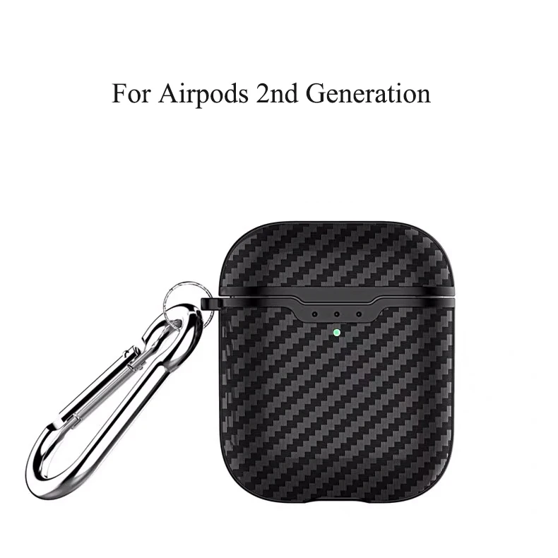 Black For Airpods 2 Чехол для наушников из углеродного волокна для Airpods 1 2 чехол Деловой Мягкий ТПУ полный защитный чехол для Airpods 2 Чехол Мягкий чехол - Цвет: Black For Airpods 2