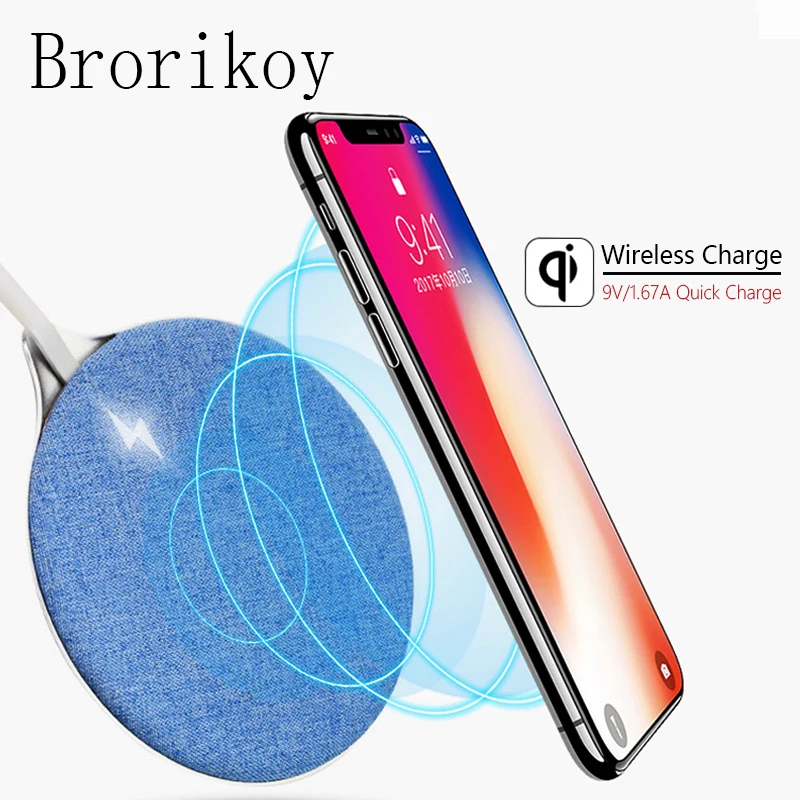 Беспроводное зарядное устройство с кабелем для Samsung S6/S7 iPhone X 8 X10 быстрая зарядка