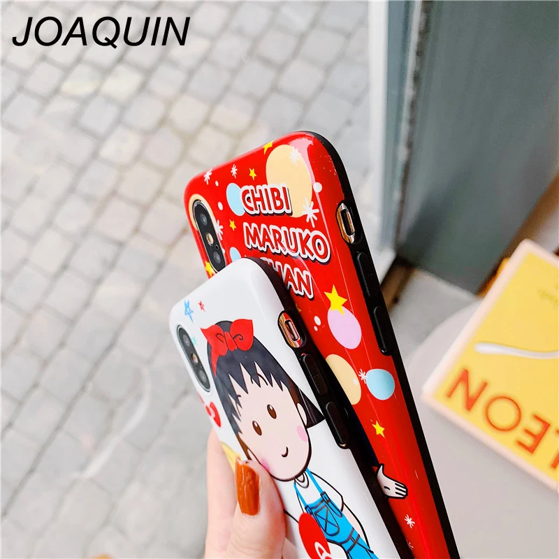 Cartoon Fundas Coque Case For iphone 6 6s 7 8Plus X XR XS MAX Soft Sakura Momoko Chibi Maruko Cover Flexible IMD Phone |