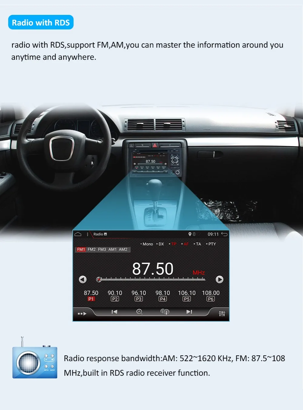 Восьмиядерный 2 din android 9,0 автомобильный DVD gps Navi для Audi A4 gps(2003-2008) Audi S4/RS4/8E/8F/B9/B7 автомобильный мультимедийный плеер BT wifi