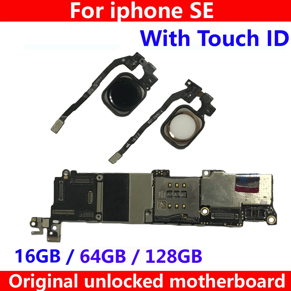 Full Function Original motherboard for iphone 5SE SE 16GB 32GB 64GB worldwide unlocked IOS System mainboard with / NO touch ID | Мобильные