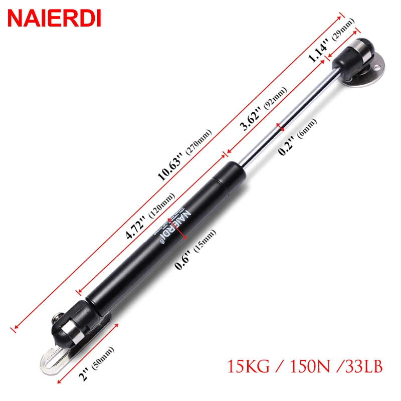 15KG-Black 2 шт. NAIERDI 10-15 кг мебельная Пневматическая Пружина петли кухонный шкаф гидравлическая петля двери стойки Кронштейн для крышки коробка аппаратные средства - Цвет: 15KG-Black