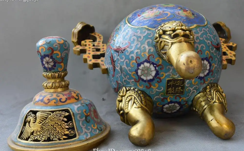 Перегородчатая бронза 24 карата Золотая позолоченная птица Феникс чудовище