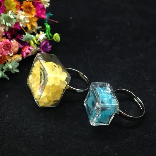 5 компл./лот прозрачные квадратные жидкостные кольца стеклянные Пузырьковые