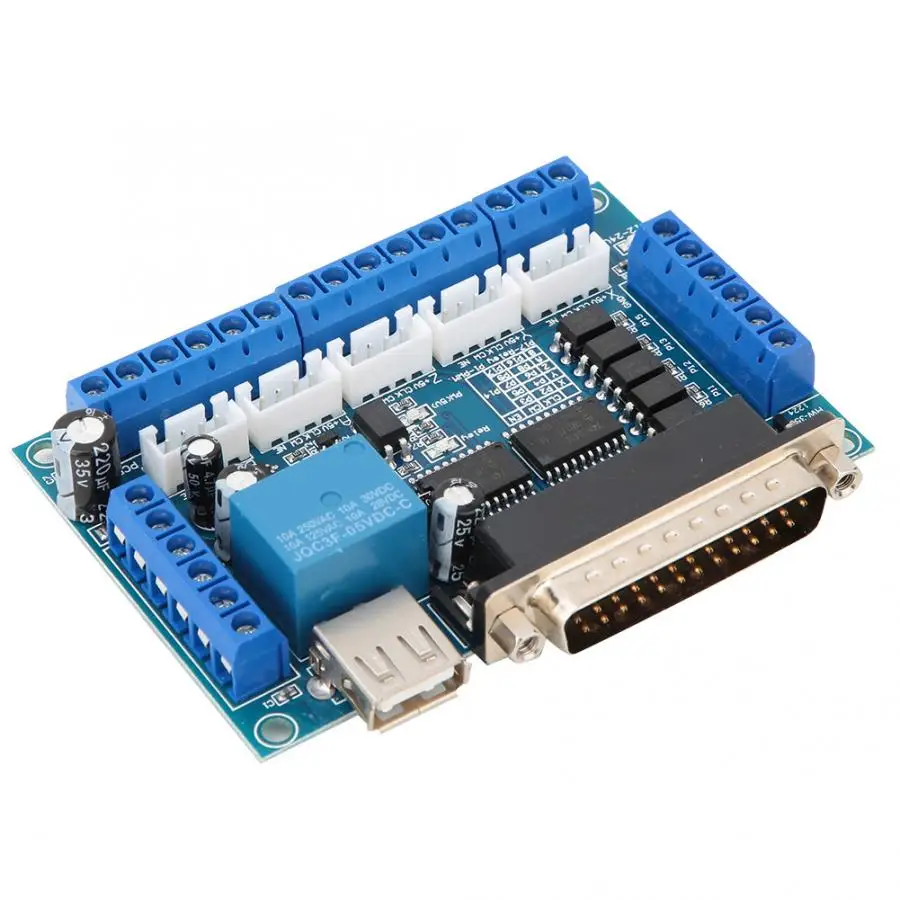 1 шт. ЧПУ 5 осей шаговый двигатель драйвер интерфейсная плата с USB кабелем оптрон