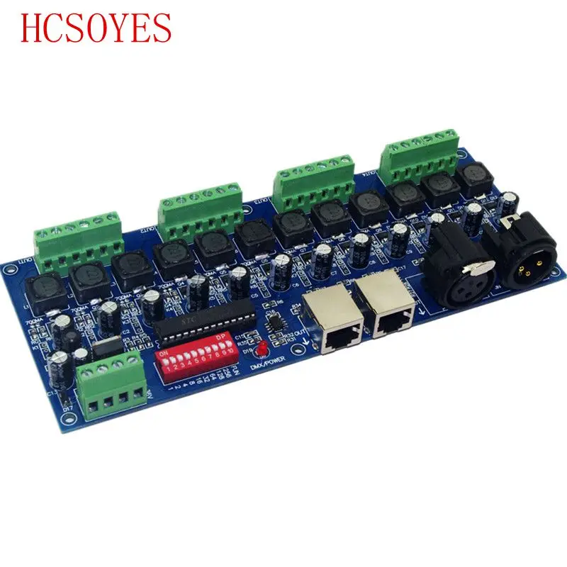 (1 pcs/lots) DC5-36V 12 channel 350ma constant current dmx 512 decoder with RJ45 XRL 3P RGB controller | Освещение