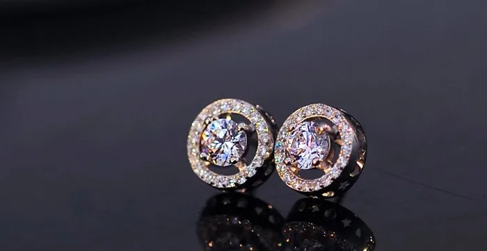 YINHED New Trendy Bridal Jewelry Sets 925 Sterling Silver 1.5ct Cubic Zirconia CZ Stud Earrings and Ring Set for Women ZS028 | Украшения и