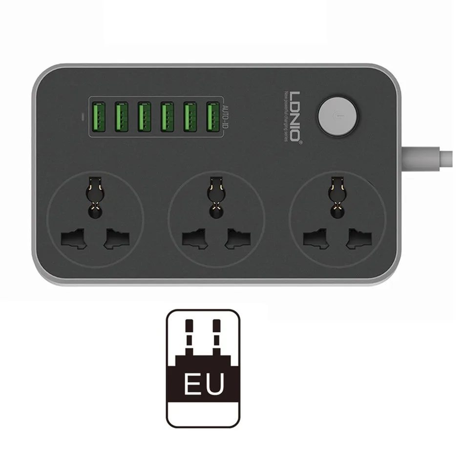 LDNIO международная торговля взрывы шесть USB Проводная розетка многостандартная