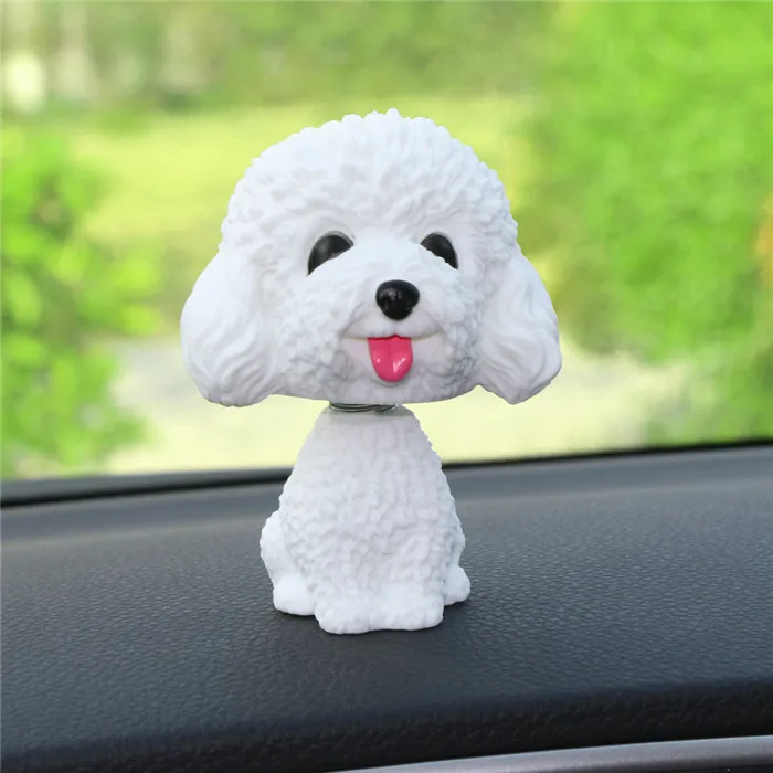 Teddy White Автомобильный орнамент, милый качающий головой, кивающая собака, кукла, Автомобильный интерьер, приборная панель, украшение, качающаяся голова, щенок, фигурка, игрушки, аксессуары - Название цвета: Teddy White