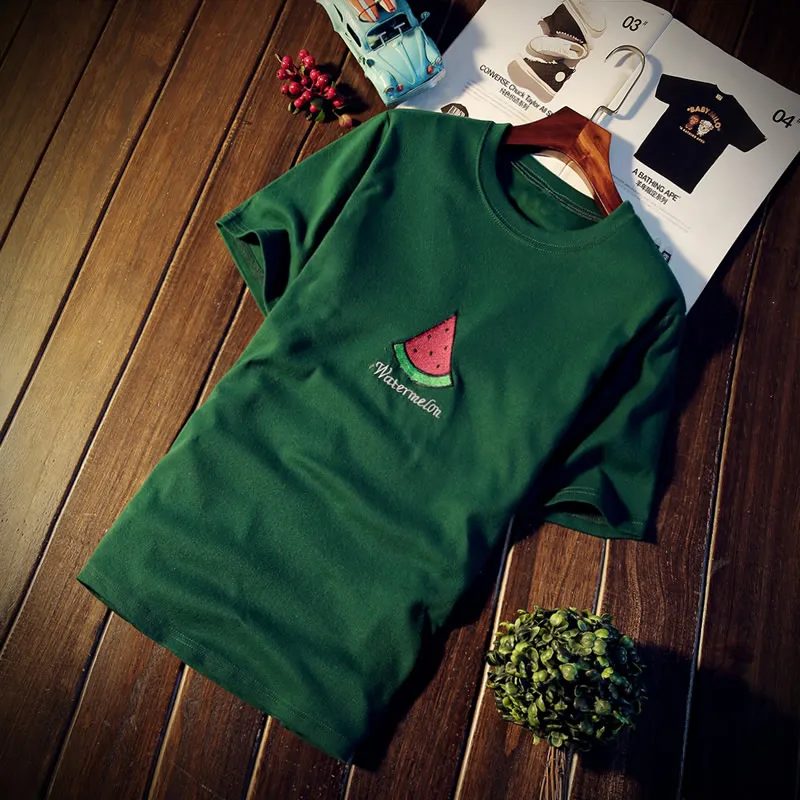 Новые мужские футболки с 3d принтом модные банановым облегающие арбуза больших