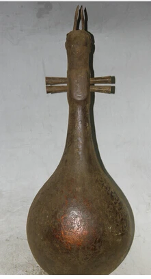 Медь Латунь КИТАЙСКИЙ ремесел Азии 524 20 de edad де бронс чино instrumento музыкальная cuerda