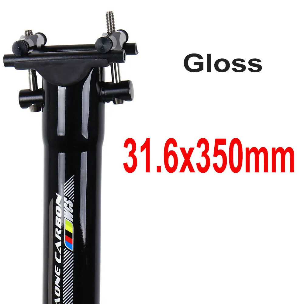 Gloss 31.6x350mm Дорожный велосипед полный углеродного волокна подседельный штырь для горного велосипеда, подседельные штыри MTB части 27,2/30,9/31,6 мм x 350 мм Велосипеды части Титан винты - Цвет: Gloss 31.6x350mm