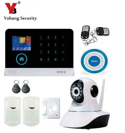 Yobang Security WIFI GSM Home Alarm System Wireless With Magnetic Door Sensor Motion detector Siren | Безопасность и защита