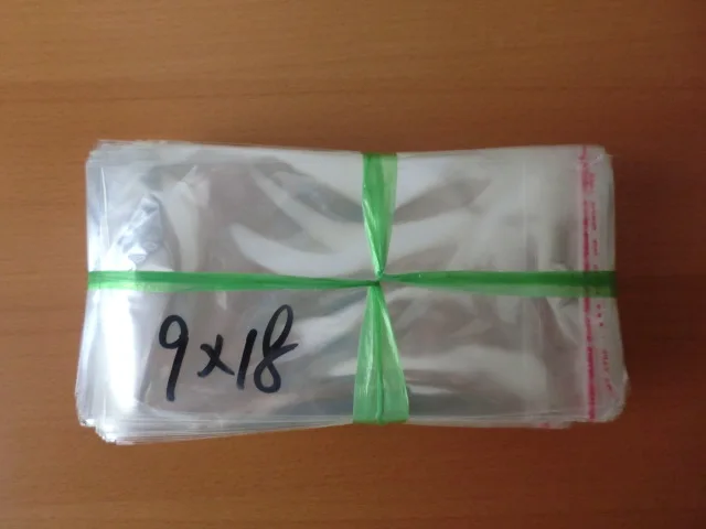 

E4 Thicken Clear Resealable Cellophane/BOPP/Poly Bags 9*18cm Opp cosmetic Bag Packing Plastic Bags Self Adhesive Seal